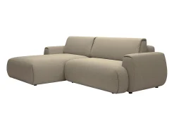 Sofá*Vente-unique Sofá de canto esquerdo convertível deslizante em tecido chenille cor de tartufo MONELIA Taupe