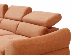 Best Vente-unique Sofá de canto esquerdo conversível em tecido texturizado VAVERDO Terracota