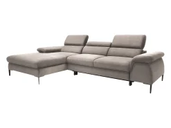 Sofá|Vente-unique Sofá de canto esquerdo convertível veludo design SEPINA de Pascal Morabito Taupe