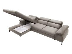 Sofá|Vente-unique Sofá de canto esquerdo convertível veludo design SEPINA de Pascal Morabito Taupe