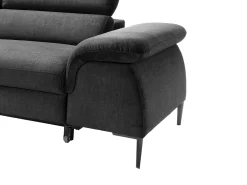 Sofá|Vente-unique Sofá de canto esquerdo convertível em veludo antracite design SEPINA de Pascal Morabito Cinza antracite