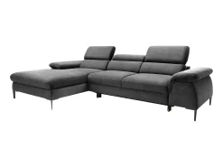 Sofá|Vente-unique Sofá de canto esquerdo convertível em veludo antracite design SEPINA de Pascal Morabito Cinza antracite