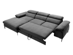 Sofá|Vente-unique Sofá de canto esquerdo convertível em veludo antracite design SEPINA de Pascal Morabito Cinza antracite