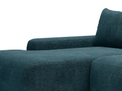 Discount Vente-unique Sofá de canto esquerdo convertível tecido texturizado DAVISO Azul