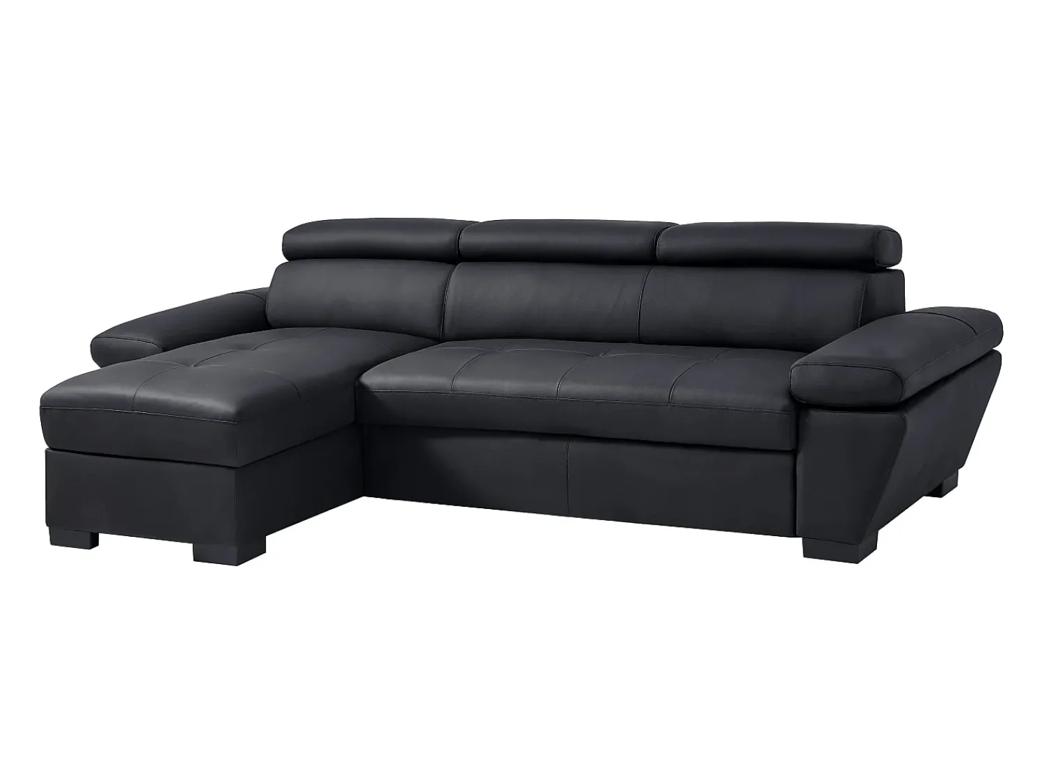 Sofá|LINEA SOFA Sofá de canto esquerdo convertível em couro JONOVA Preto