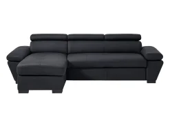 Sofá|LINEA SOFA Sofá de canto esquerdo convertível em couro JONOVA Preto