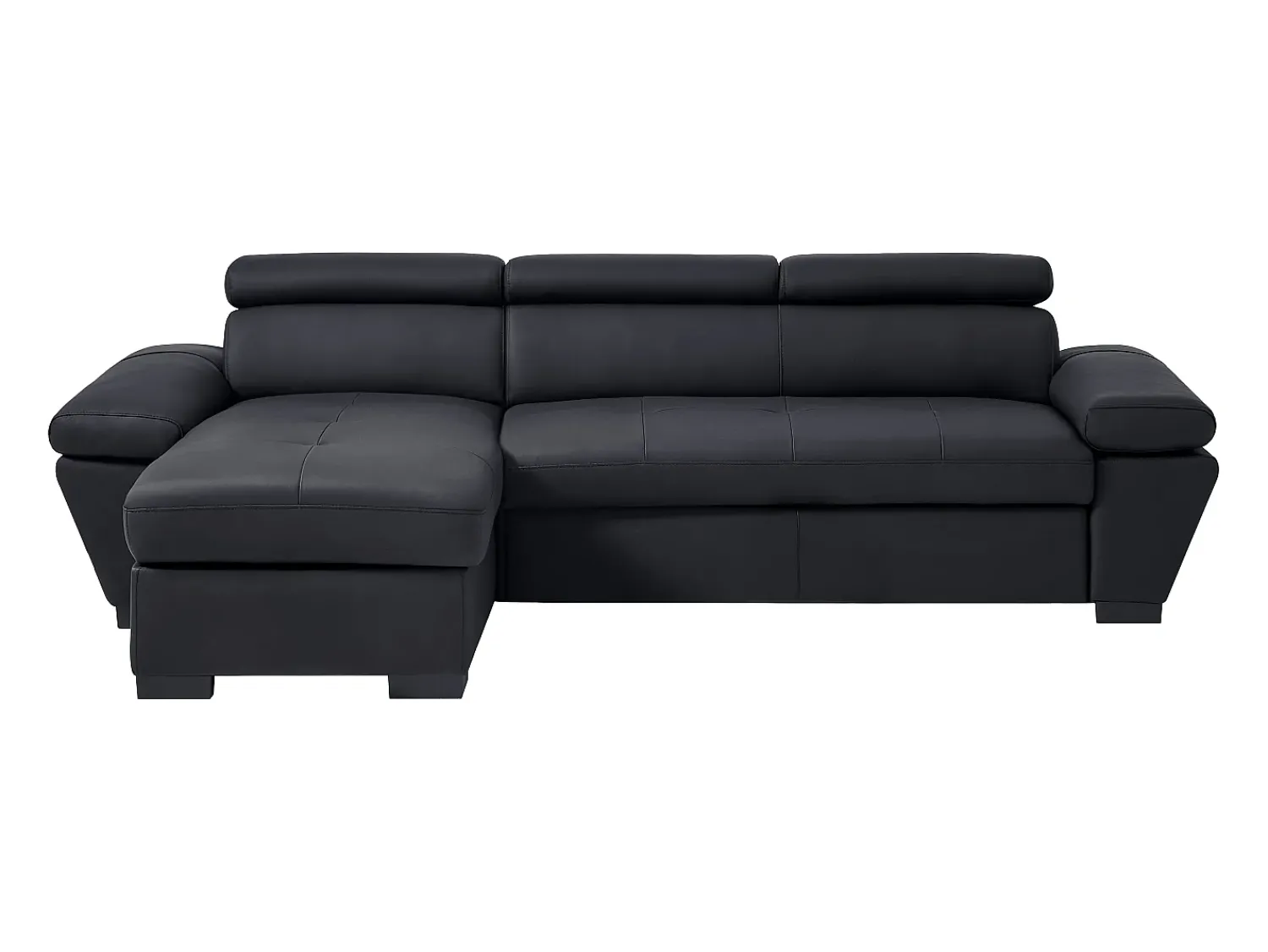 Sofá|LINEA SOFA Sofá de canto esquerdo convertível em couro JONOVA Preto