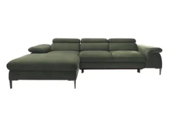 Clearance Vente-unique Sofá de canto esquerdo convertível veludo design SEPINA de Pascal Morabito Verde
