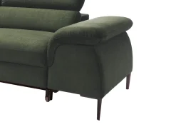 Clearance Vente-unique Sofá de canto esquerdo convertível veludo design SEPINA de Pascal Morabito Verde