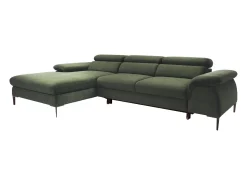 Clearance Vente-unique Sofá de canto esquerdo convertível veludo design SEPINA de Pascal Morabito Verde