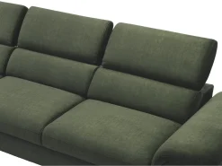 Clearance Vente-unique Sofá de canto esquerdo convertível veludo design SEPINA de Pascal Morabito Verde