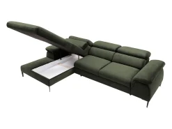 Clearance Vente-unique Sofá de canto esquerdo convertível veludo design SEPINA de Pascal Morabito Verde