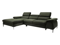 Clearance Vente-unique Sofá de canto esquerdo convertível veludo design SEPINA de Pascal Morabito Verde