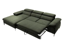 Clearance Vente-unique Sofá de canto esquerdo convertível veludo design SEPINA de Pascal Morabito Verde