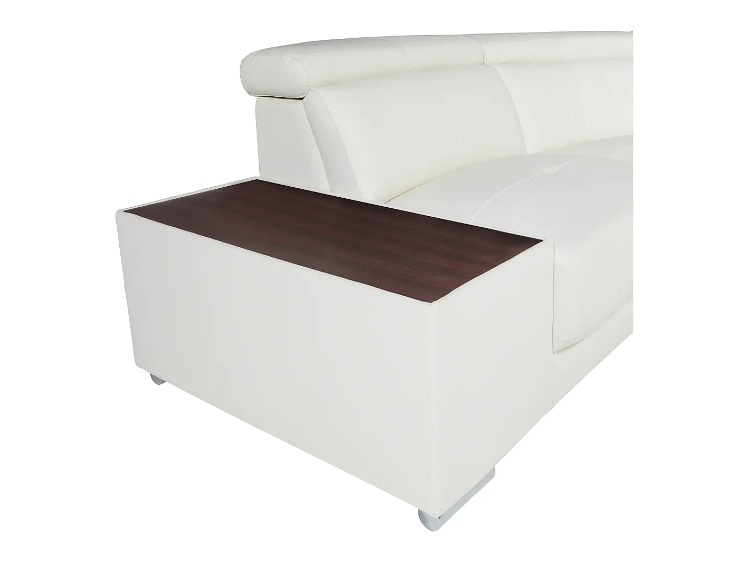 LINEA SOFA Sofá de canto esquerdo em pele de vaca NAHIA Branco