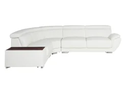 LINEA SOFA Sofá de canto esquerdo em pele de vaca NAHIA Branco