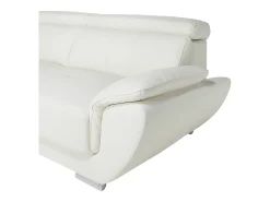 LINEA SOFA Sofá de canto esquerdo em pele de vaca NAHIA Branco