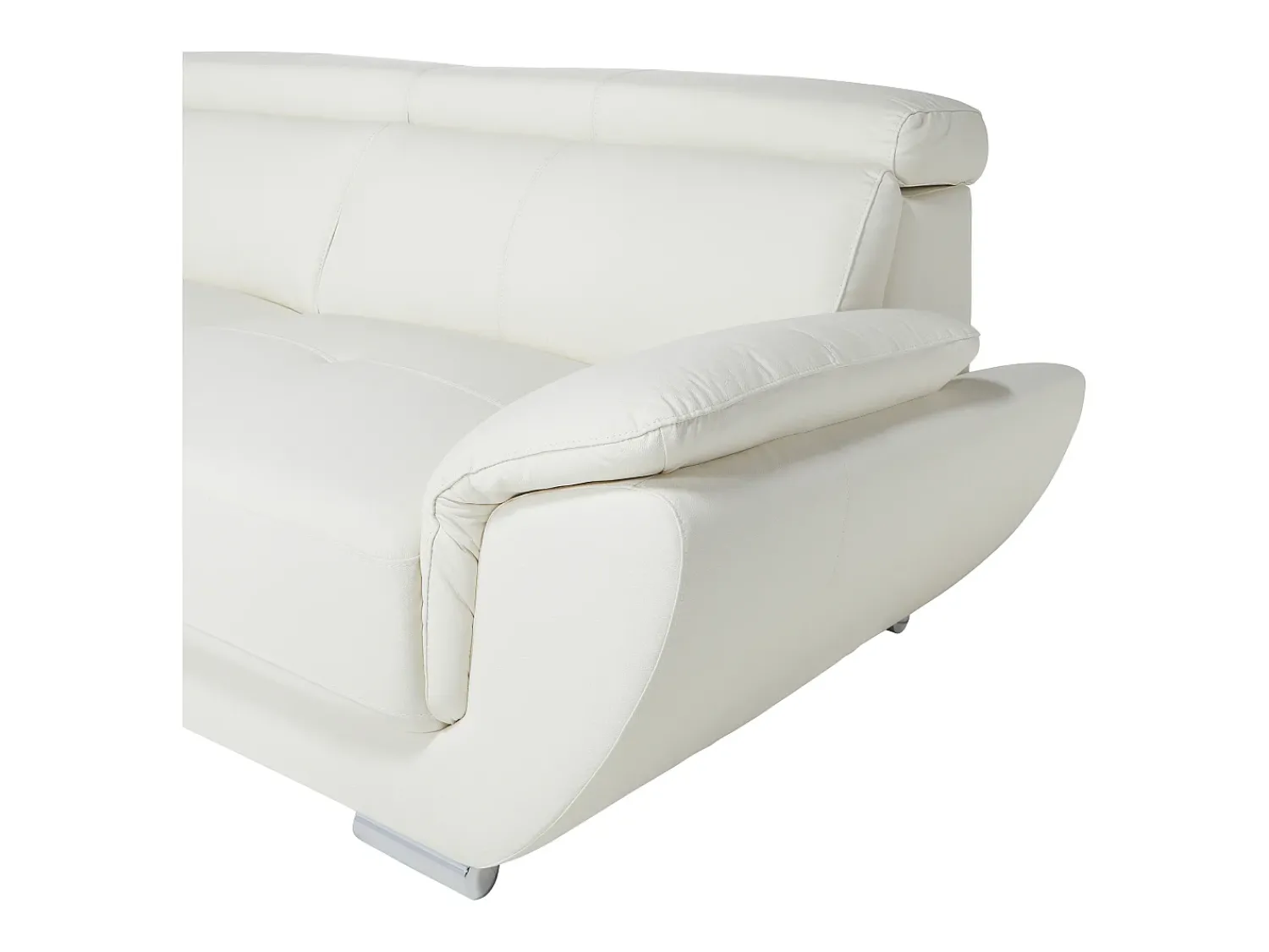 LINEA SOFA Sofá de canto esquerdo em pele de vaca NAHIA Branco