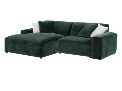 Sofá*Maison Céphy Sofá de canto esquerdo em veludo canelado verde abeto TIRONO da Verde pinho