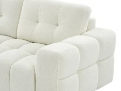 Vente-unique Sofá de canto esquerdo em tecido bouclé SOPELANA Branco