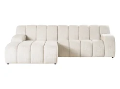 Online Vente-unique Sofá de canto esquerdo em tecido chenille BELADON Bege
