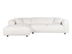 New Maison Céphy Sofá de canto esquerdo em tecido bouclé POGNI da Branco