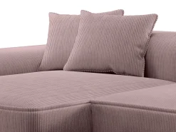 Online Vente-unique Sofá de canto esquerdo em veludo canelado roxo ERYNEL Malva