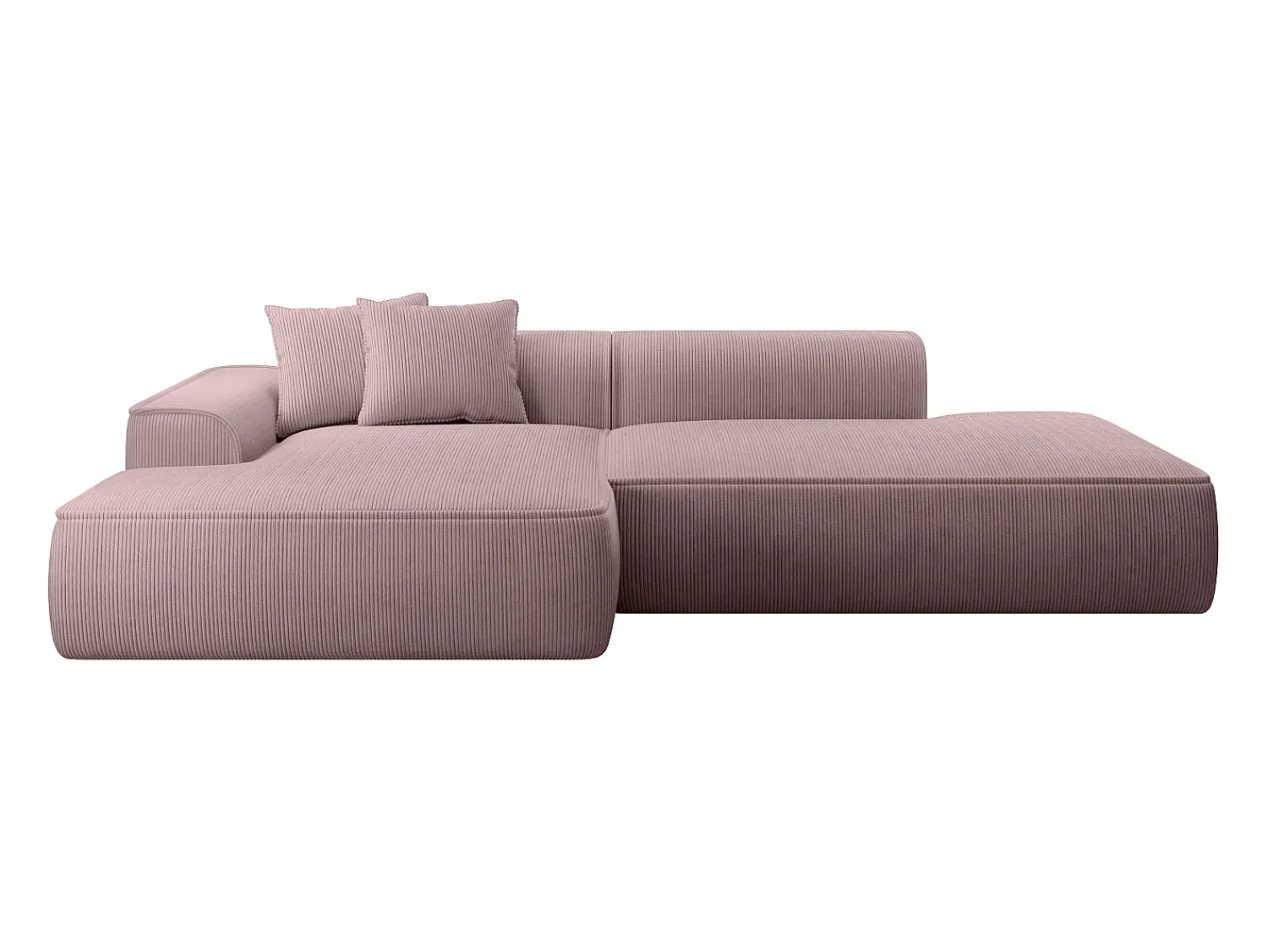 Online Vente-unique Sofá de canto esquerdo em veludo canelado roxo ERYNEL Malva