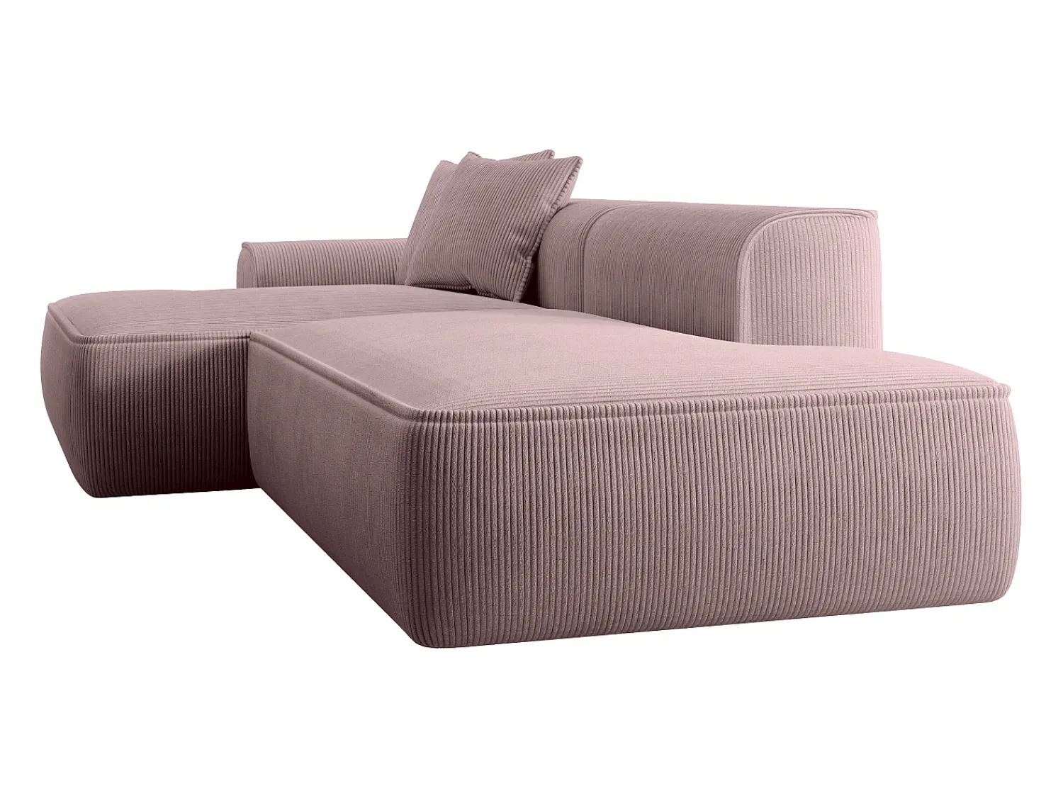 Online Vente-unique Sofá de canto esquerdo em veludo canelado roxo ERYNEL Malva