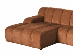 Sofá*Vente-unique Sofá de canto esquerdo em tecido chenille BELADON Terracota