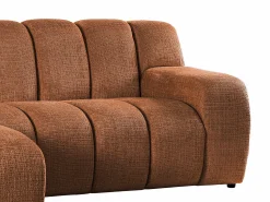 Sofá*Vente-unique Sofá de canto esquerdo em tecido chenille BELADON Terracota