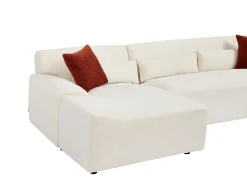 Clearance Vente-unique Sofá de canto esquerdo em tecido chenille OVILIO Bege