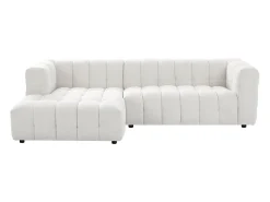 Clearance Vente-unique Sofá de canto esquerdo em tecido bouclé marfim LERICI de Pascal Morabito Branco