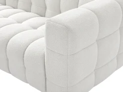 Clearance Vente-unique Sofá de canto esquerdo em tecido bouclé marfim LERICI de Pascal Morabito Branco