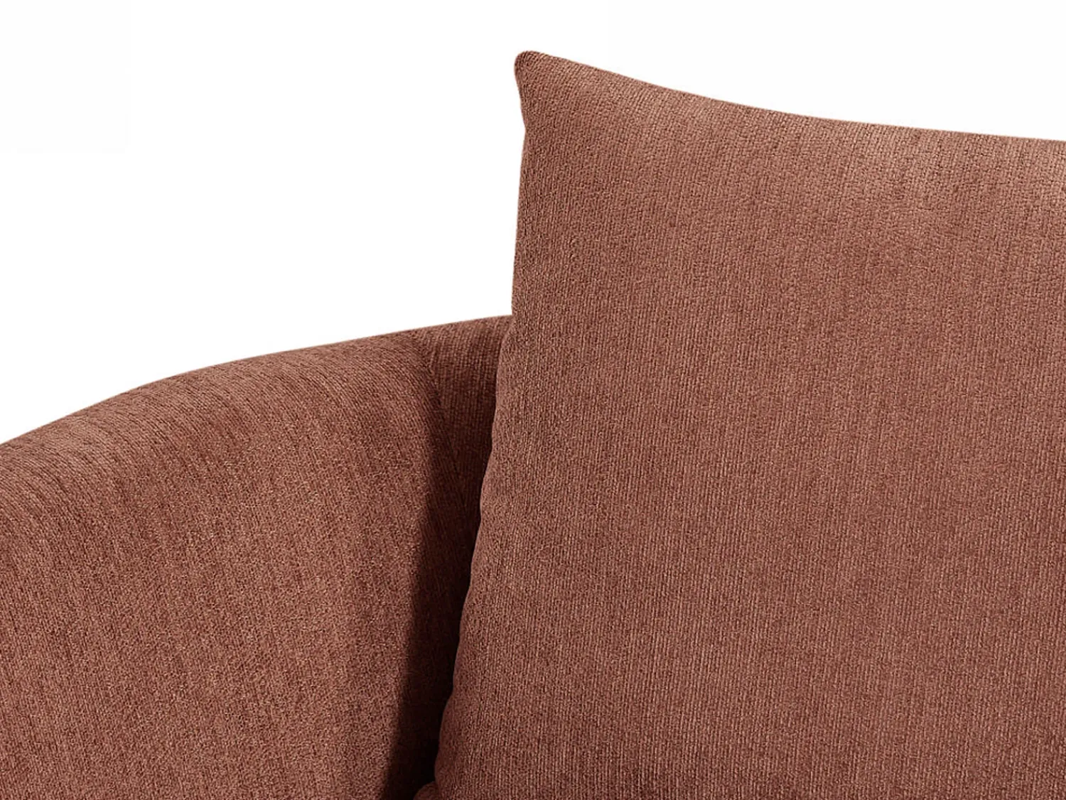 Hot Vente-unique Sofá de canto esquerdo em veludo texturizado cor LOUSADO Terracota