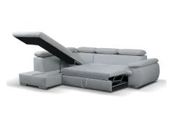 Sofá|Vente-unique Sofá de canto esquerdo modular em tecido cinza claro FABIEN Cinzento claro
