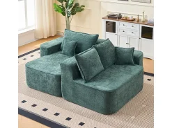 Sofá|DripeX Sofá de canto esquerdo modular - Chenille - 3 almofadas e 2 travesseiros - 262x144x65cm Verde