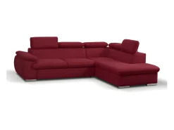 Hot Vente-unique Sofá de canto esquerdo modular em tecido FABIEN Vermelho