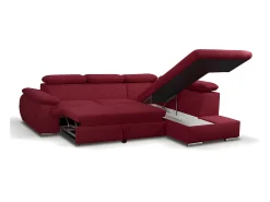 Hot Vente-unique Sofá de canto esquerdo modular em tecido FABIEN Vermelho