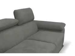 Online Vente-unique Sofá de canto esquerdo modular em tecido cinzento escuro FABIEN Cinza antracite