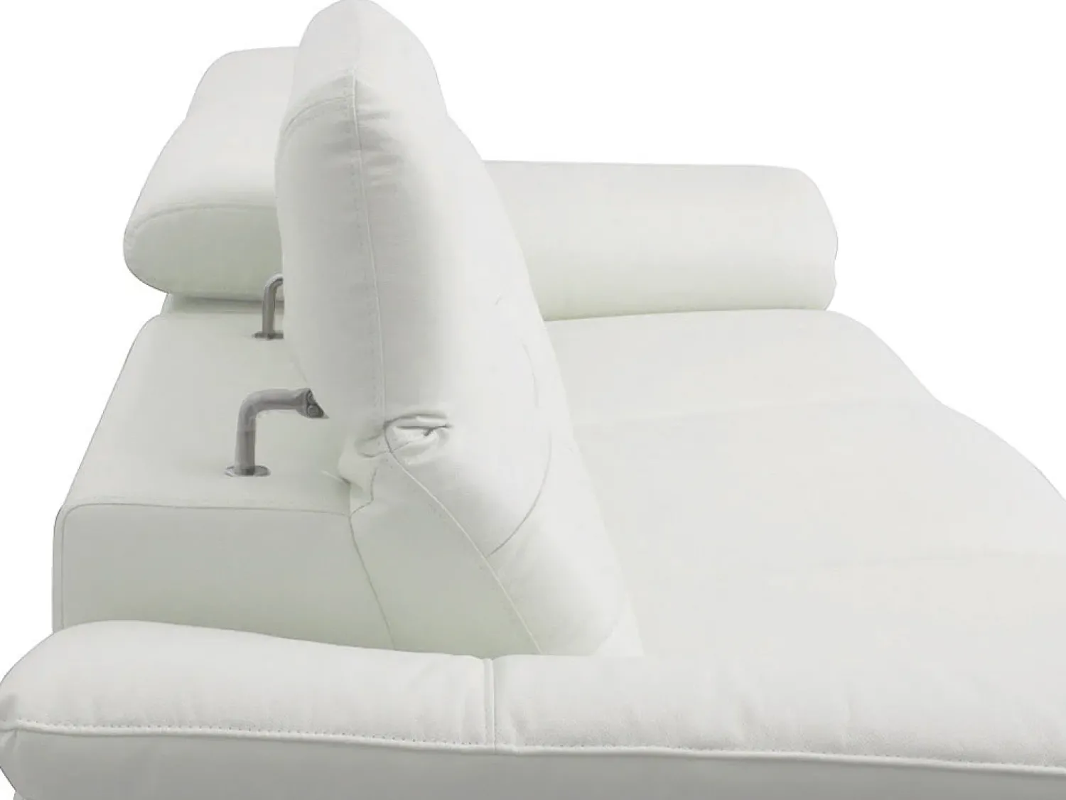 Vente-unique Sofá de canto esquerdo relax elétrico em pele de búfalo - LISMORE^ Sofá