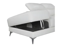 LINEA SOFA Sofá de canto esquerdo relax elétrico em pele - PASCALINE^ Sofá
