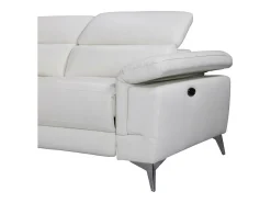 LINEA SOFA Sofá de canto esquerdo relax elétrico em pele - PASCALINE^ Sofá
