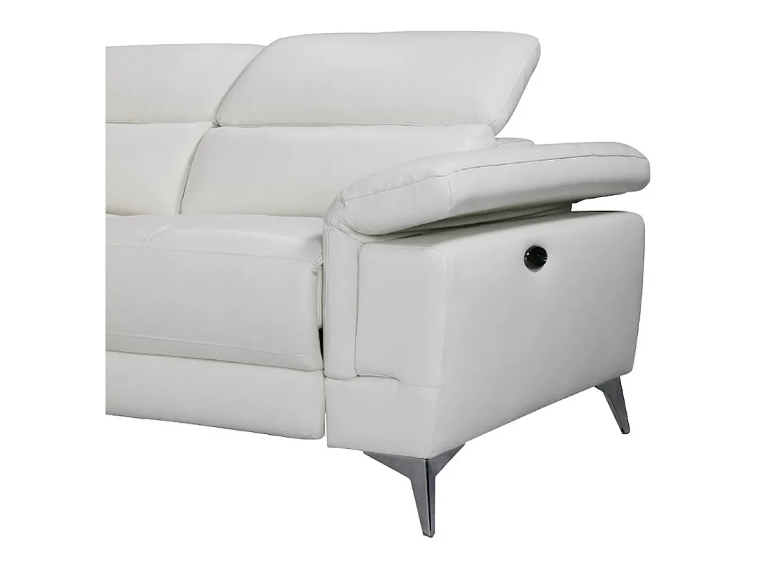 LINEA SOFA Sofá de canto esquerdo relax elétrico em pele - PASCALINE^ Sofá