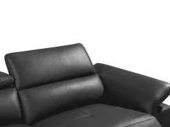 Sofá*LINEA SOFA Sofá de canto esquerdo relax elétrico em pele Cinza - PASCALINE Cinza antracite