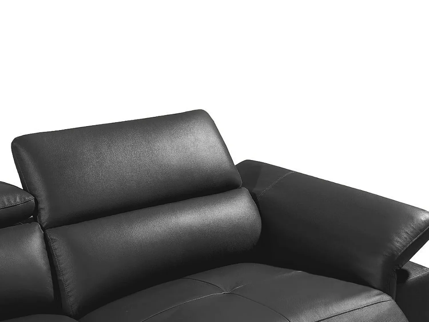 Sofá*LINEA SOFA Sofá de canto esquerdo relax elétrico em pele Cinza - PASCALINE Cinza antracite