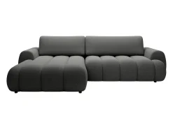 Clearance Vente-unique Sofá de canto esquerdo sofá-cama com 4 lugares em tecido cinza 4 lugares FRIDORA Cinzento