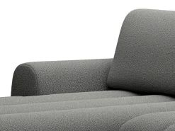 Clearance Vente-unique Sofá de canto esquerdo sofá-cama com 4 lugares em tecido cinza 4 lugares FRIDORA Cinzento