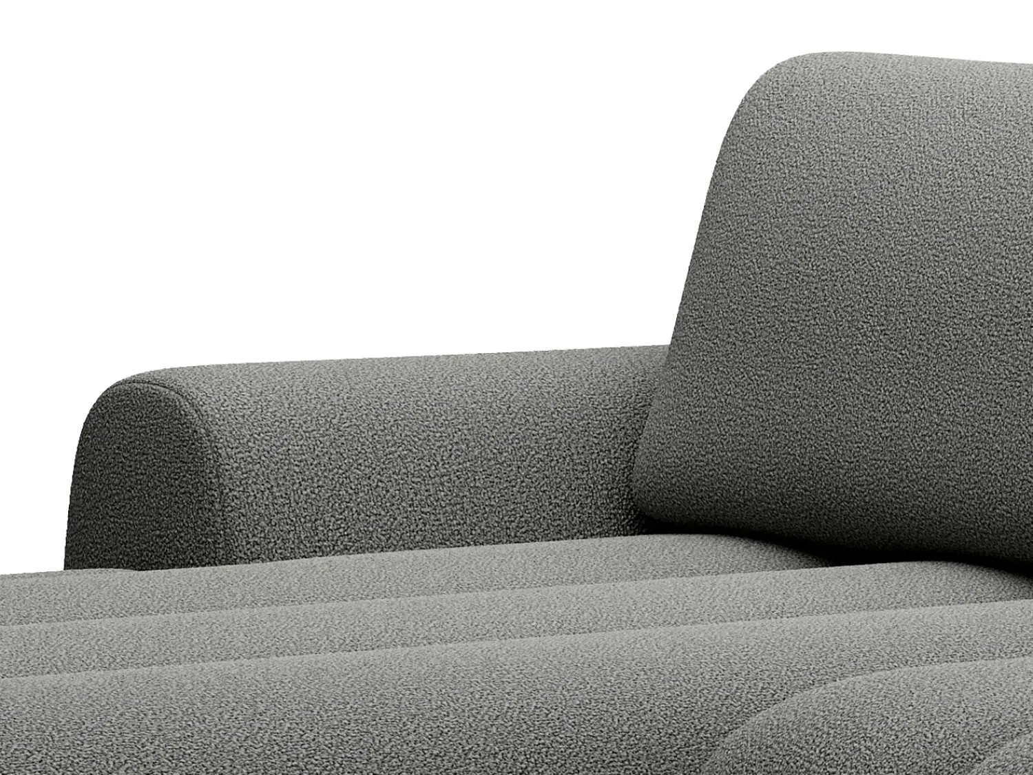 Clearance Vente-unique Sofá de canto esquerdo sofá-cama com 4 lugares em tecido cinza 4 lugares FRIDORA Cinzento