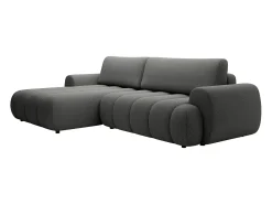 Clearance Vente-unique Sofá de canto esquerdo sofá-cama com 4 lugares em tecido cinza 4 lugares FRIDORA Cinzento